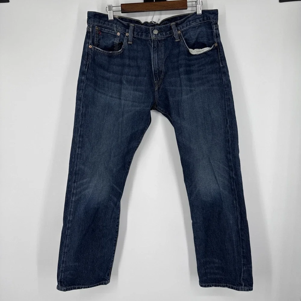 Polo Ralph Lauren Authentic Dungarees Denim Jeans Size 36/30 Workwear Dark Wash